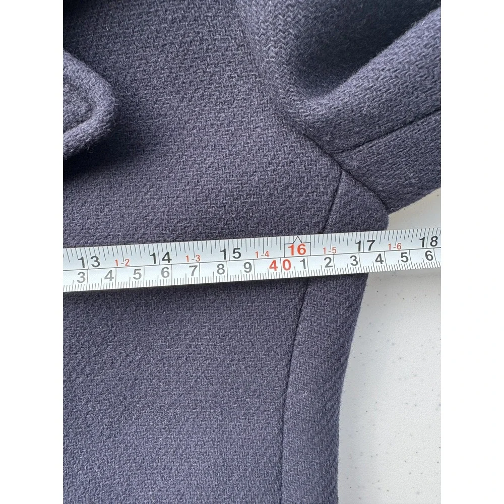 Women's Navy J.Crew Majesty Peacoat in Stadium Cloth‎ 0 Nello Gori Italian Wool - Picture 5 of 6